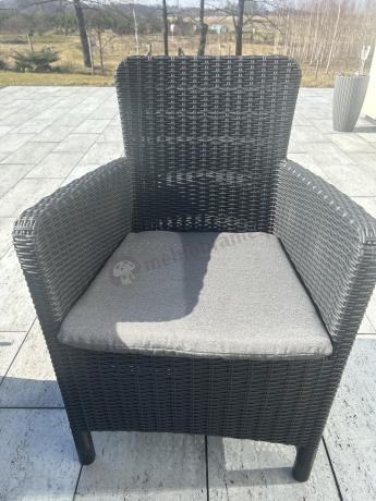 Stół ogrodowy z 6 fotelami Meblobranie TF6 grafit