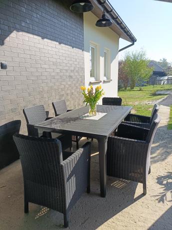 Stół ogrodowy z 6 fotelami Meblobranie TF6 grafit
