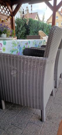 Stół ogrodowy z fotelami dla sześciu osób Meblobranie TF6 cappuccino