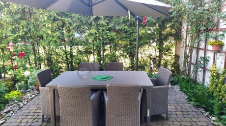 Stół ogrodowy z fotelami dla sześciu osób Meblobranie TF6 cappuccino