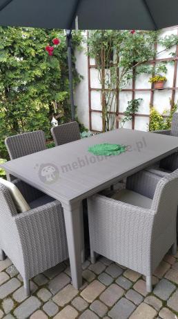 Stół ogrodowy z fotelami dla sześciu osób Meblobranie TF6 cappuccino