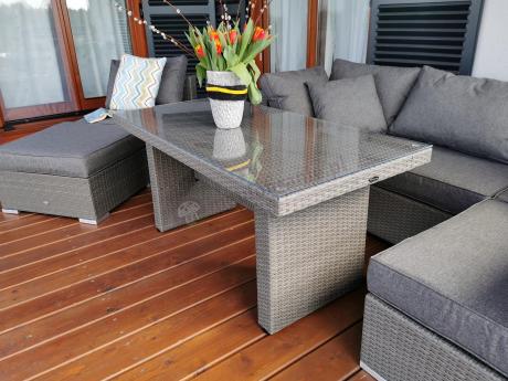 Stół z technorattanu NILAMITO 140x70 Grey