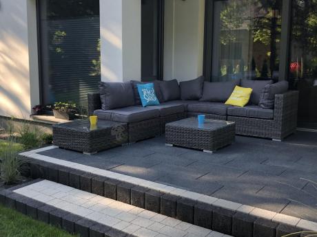 Stolik z technorattanu LIGURITO 70x70 Dark Grey