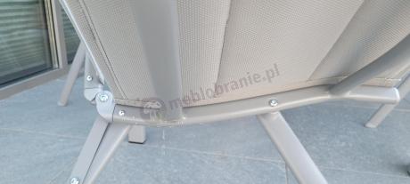 Szare meble ogrodowe - komplet stół i 8 regulowanych krzeseł - Kanbery Wood Silver 8+1