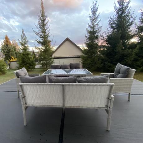 Szare meble ogrodowe technorattan Torino Grande - grey