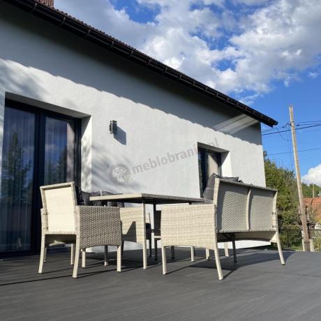 Szare meble ogrodowe technorattan Torino Grande - grey