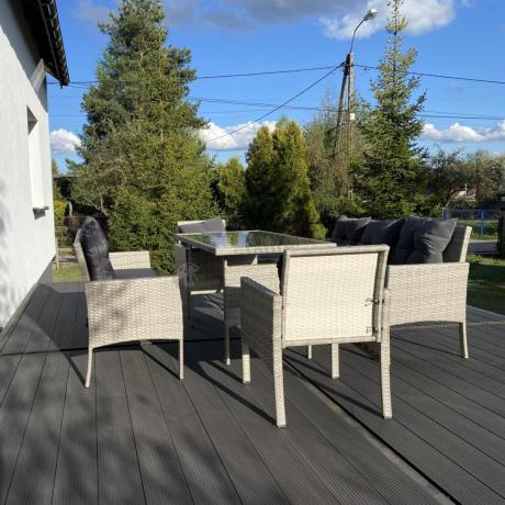 Szare meble ogrodowe technorattan Torino Grande - grey