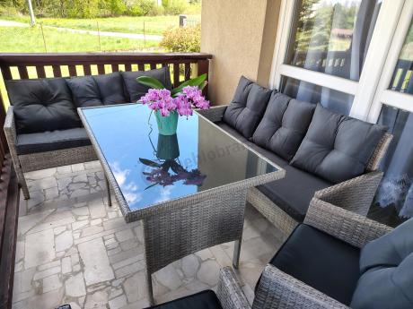 Szare meble ogrodowe technorattan Torino Grande - grey