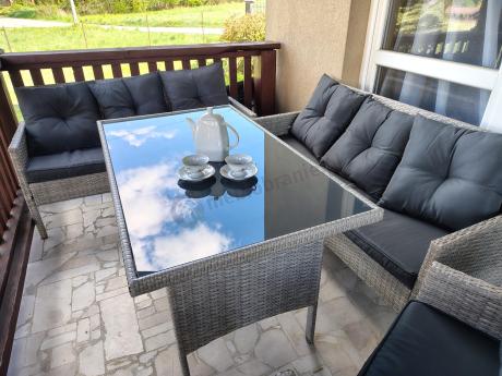 Szare meble ogrodowe technorattan Torino Grande - grey