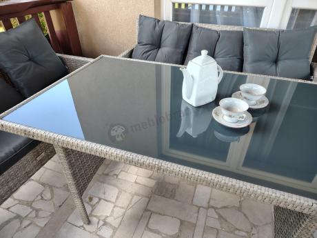 Szare meble ogrodowe technorattan Torino Grande - grey