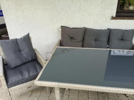 Szare meble ogrodowe technorattan Torino Grande - grey