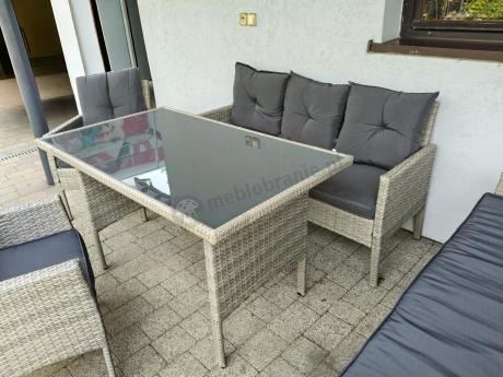 Szare meble ogrodowe technorattan Torino Grande - grey