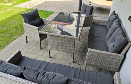 Szare meble ogrodowe technorattan Torino Grande - grey