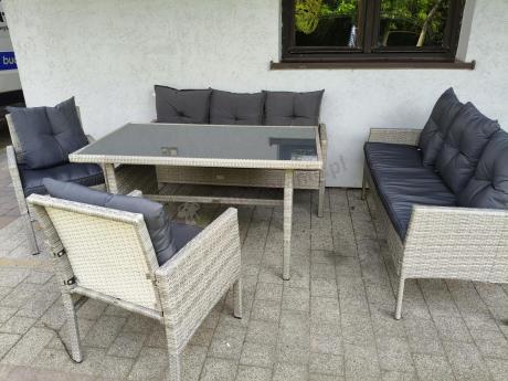 Szare meble ogrodowe technorattan Torino Grande - grey