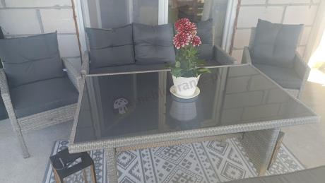 Szare meble ogrodowe technorattan Torino Grande - grey