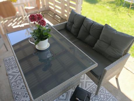 Szare meble ogrodowe technorattan Torino Grande - grey