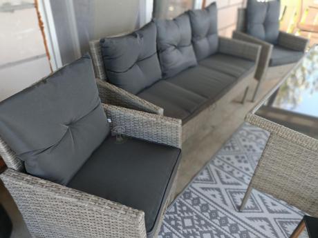 Szare meble ogrodowe technorattan Torino Grande - grey