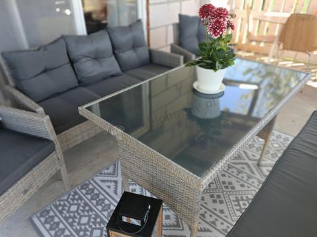 Szare meble ogrodowe technorattan Torino Grande - grey