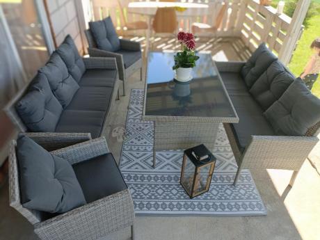 Szare meble ogrodowe technorattan Torino Grande - grey