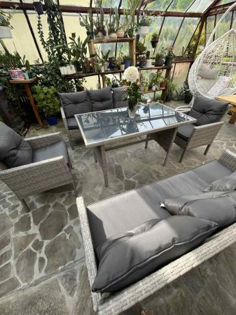 Szare meble ogrodowe technorattan Torino Grande - grey