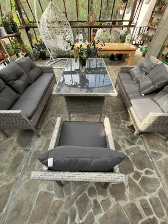 Szare meble ogrodowe technorattan Torino Grande - grey