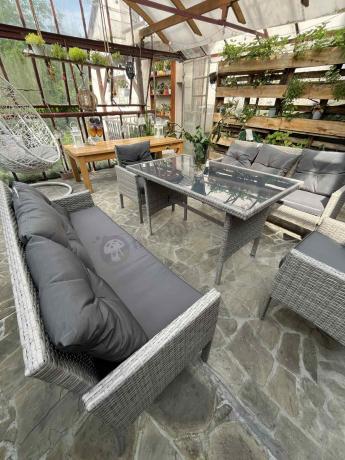 Szare meble ogrodowe technorattan Torino Grande - grey