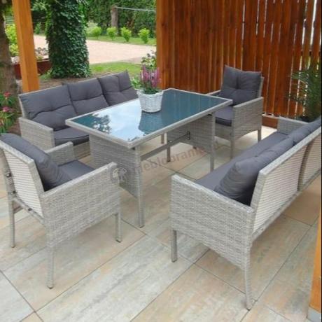 Szare meble ogrodowe technorattan Torino Grande - grey