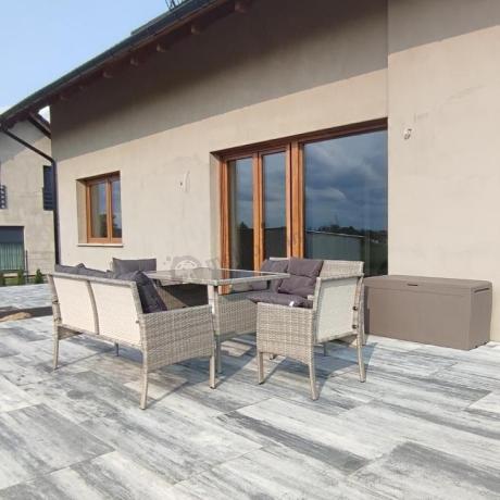 Szare meble ogrodowe technorattan Torino Grande - grey