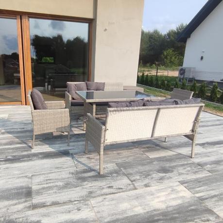 Szare meble ogrodowe technorattan Torino Grande - grey