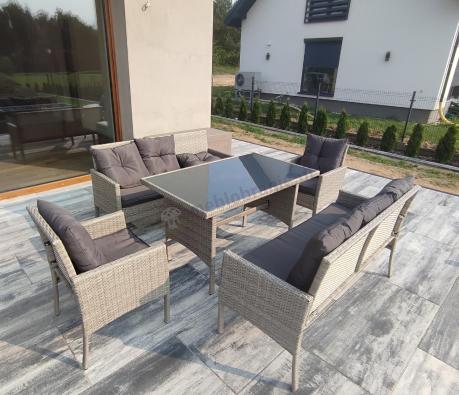 Szare meble ogrodowe technorattan Torino Grande - grey