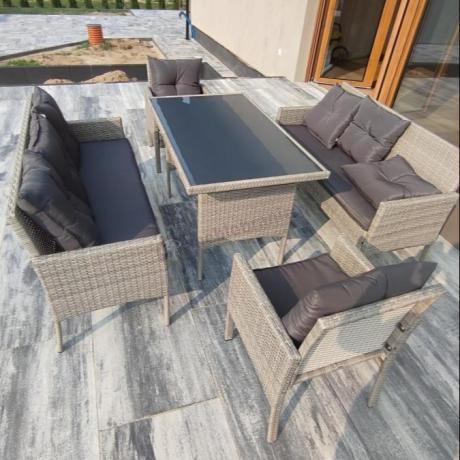 Szare meble ogrodowe technorattan Torino Grande - grey