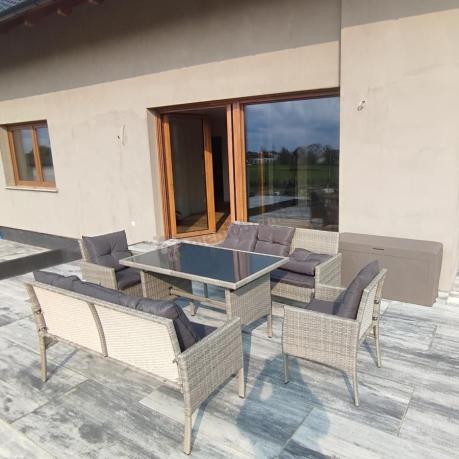 Szare meble ogrodowe technorattan Torino Grande - grey