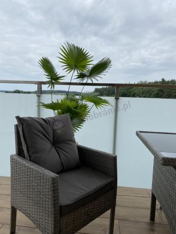 Szare meble ogrodowe technorattan ze stołem obiadowym i sofą Torino Dining