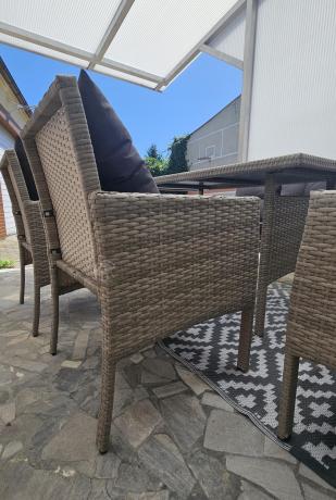 Szare meble ogrodowe z technorattanu Torino Grande - grey