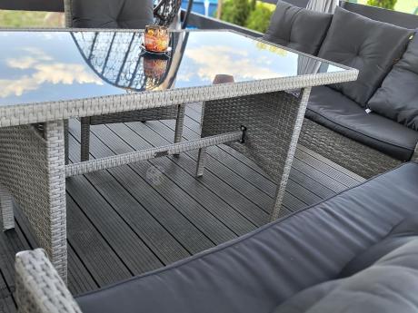 Szare meble ogrodowe z technorattanu Torino Grande - grey