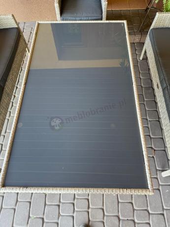 Szare meble ogrodowe z technorattanu Torino Grande - grey