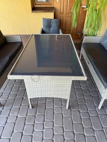 Szare meble ogrodowe z technorattanu Torino Grande - grey