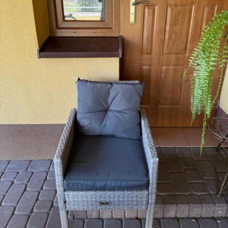 Szare meble ogrodowe z technorattanu Torino Grande - grey