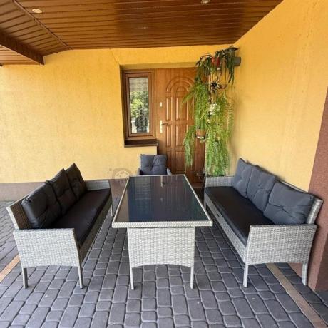 Szare meble ogrodowe z technorattanu Torino Grande - grey