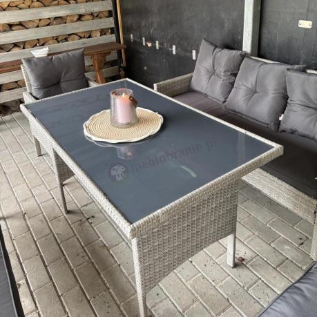 Szare meble ogrodowe z technorattanu Torino Grande - grey