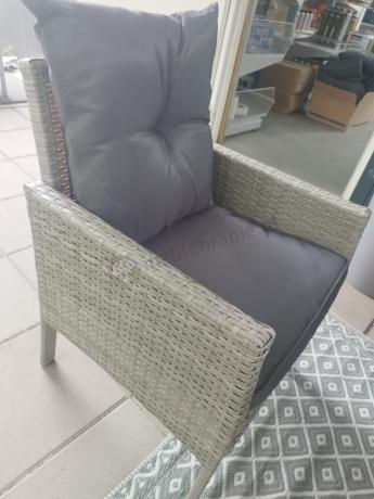 Szare meble ogrodowe z technorattanu Torino Grande - grey