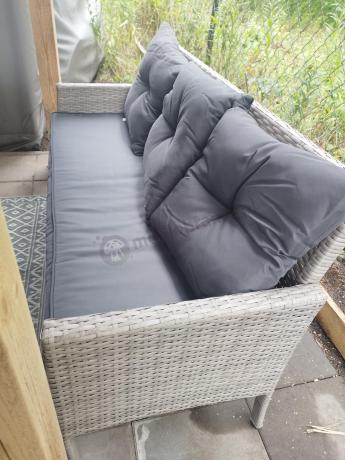 Szare meble ogrodowe z technorattanu Torino Grande - grey