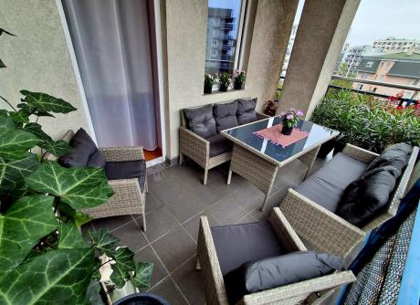 Szare meble ogrodowe z technorattanu Torino Grande - grey