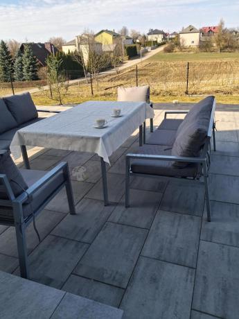 Szare meble tarasowe metalowe z sofami 175cm i wysokim stołem Sodor Grande - Silver