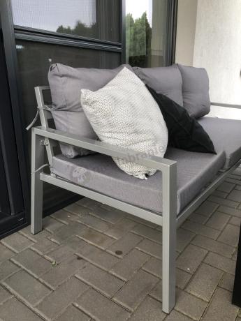 Szare meble tarasowe metalowe z sofami 175cm i wysokim stołem Sodor Grande - Silver