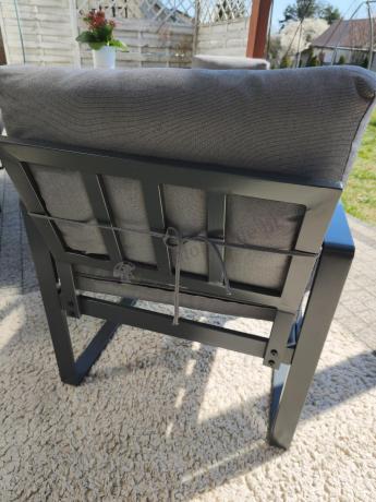 Szare nowoczesne meble na taras ze szklanym stołem - Panaon Dining Elite Grey