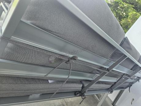 Szare nowoczesne meble ogrodowe - modułowy narożnik 184x239cm i fotel - Sodor Corner XL - Silver