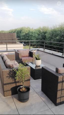 Szary komplet mebli na taras z technorattanu Stefano Set Max Antracite