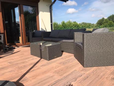 Szary komplet mebli na taras z technorattanu Stefano Set Max Antracite