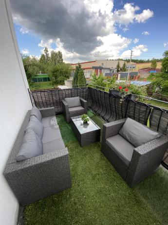 Szary komplet mebli na taras z technorattanu Stefano Set Max Antracite